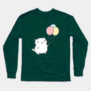 Cute Balloon Cat T-Shirt Long Sleeve T-Shirt